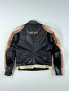 Vintage Ducati Meccanica Black & Cream Leather Racing Jacket (PADDED) (S)