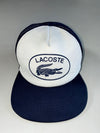 Lacoste Foam Trucker Cap White/Navy – Big Croc Logo, Mesh Back (Adjustable)
