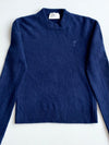 AMI Paris Navy Ami de Coeur Tonal Logo Knit Sweater (S)