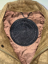 Vintage “Lupo Di Mare” Suede Leather Bomber Jacket Olive Green (XL)