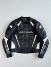 Probiker PRX Racing Leather Motorcycle Jacket Black White padded (S)