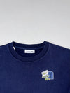 Lacoste Navy Blue Logo Patch Crewneck Sweatshirt (S)