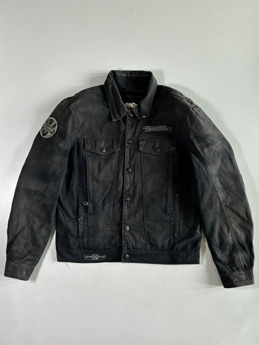 Harley-Davidson Waxed Cotton Trucker Padded Jacket (XL)