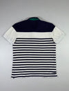 Lacoste Colorblock Navy & White Striped Polo (L)