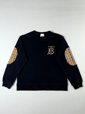 Burberry Vintage Check Elbow Patch Crewneck Sweatshirt Monogram (XL)