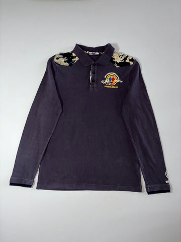 Big Train Osaka | Dragon Embroidered Long Sleeve Polo  (M)