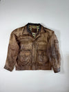 Vintage Leather Flight Bomber Jacket – Brown, Zodiac Lining (XL)