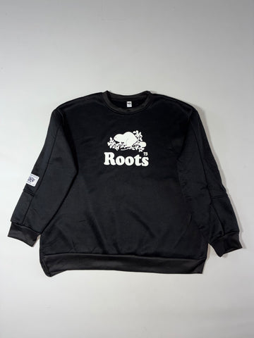 Roots Beaver Logo Crewneck – Black (XL)