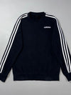 Adidas Essentials Black 3-Stripes Crewneck Sweatshirt (S)