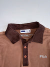 Fila Vintage Long Sleeve Polo Shirt – Brown (L)