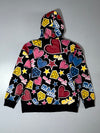 Mak Ernet All-Over Graphic Zip-Up Hoodie Jacket Black Multi (M)