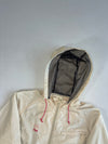 FILA Cream Hooded Windbreaker – Pink Drawcord Detail, Mesh Lined (L)