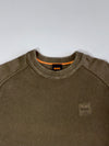 BOSS | Olive Green Waffle Knit Raglan Sweater | (M)