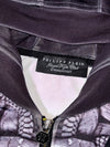 Philipp Plein “Illegal Fight Club” Snake Print Hooded Track Jacket – Black, Straight Cut (L)