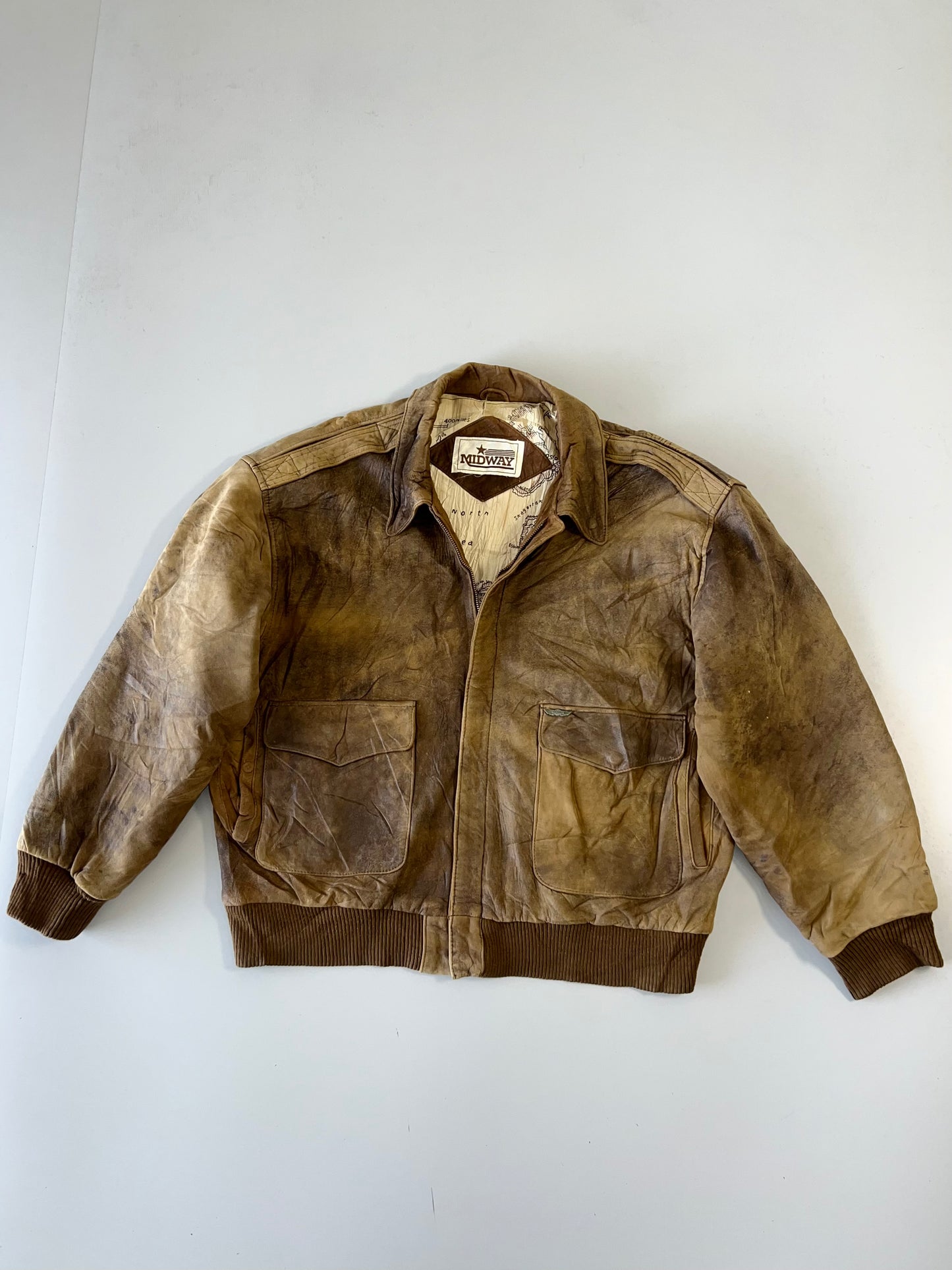 ZSuper Premium Original MIDWAY Leather Jacket (SUPER RARE) (XL/2XL)