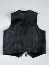 Vintage Murphy Black Leather Western Lace-Up Biker Vest (L)