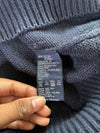Vintage 90s Tommy Hilfiger | Navy Chunky Knit Crew Sweater – Big Flag Tag | (XL)