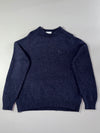 Lacoste Navy Relaxed Fit Wool Sweater with Tonal Croc Logo (L)
