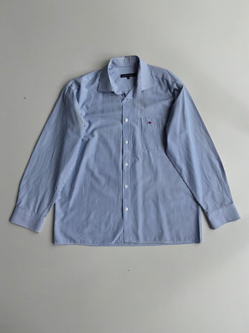 Tommy Hilfiger Striped Button-Up Shirt – Blue/White  Size (2XL)