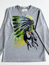 Abercrombie & Fitch Grey Headdress Graphic Long Sleeve Tee (L)