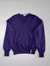 Burberry London | Purple Wool V-Neck Knit Sweater | (S)