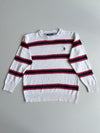 Tommy Hilfiger Striped Crest Logo Crewneck Sweater – White (S)