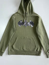 Vintage Batman Bandana-Print Logo Hoodie Olive Green, DC Comics ’17, (M)