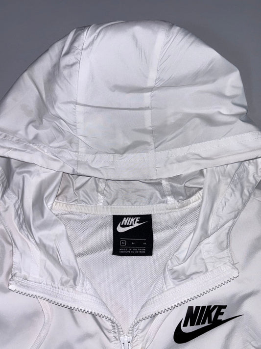 Nike White Full-Zip Windbreaker Hoodie (M)