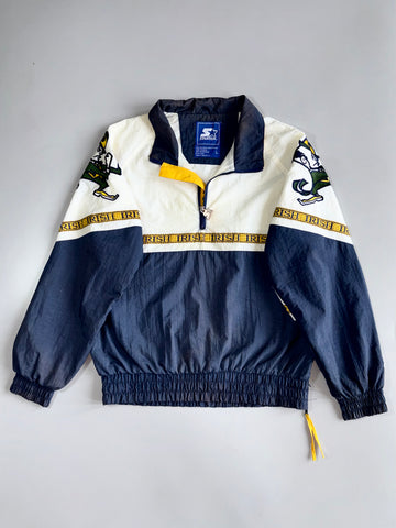Vintage Starter Notre Dame Fighting Irish Half-Zip Pullover Windbreaker (L)