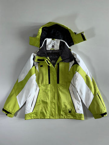 Spyder Neon Green Ski Jacket (Detechable Hood) (M)