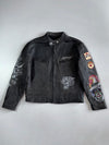Ed Hardy by Christian Audigier | Tiger Tattoo-Print Pure Leather Café Racer Biker Jacket (M)