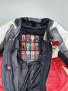 Dainese Italian Pure Leather Vintage One-Piece MotoGP Racing Leather Suit W/ Back hump and proper (Padded) Red-White-Charcoal |  (Paded)Size -(S) Chest (40Inches)