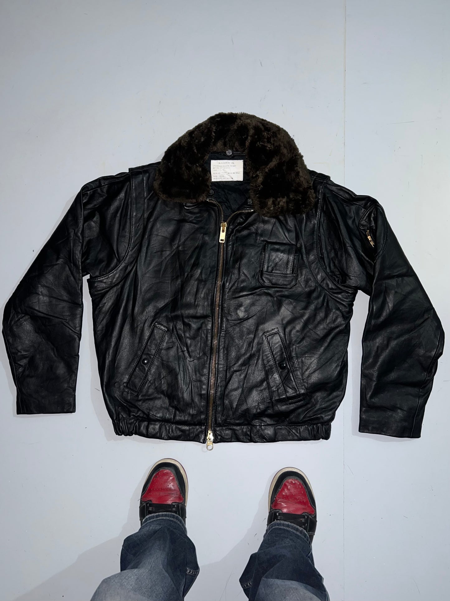 ZSuper RARE *Detachable Arms (Zip on arms) Original Leather Jacket (XL/2XL)