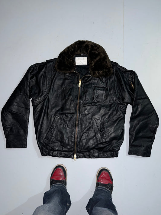 ZSuper RARE *Detachable Arms (Zip on arms) Original Leather Jacket (XL/2XL)