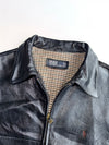Vintage 90s Polo Ralph Lauren 100% Leather Harrington Jacket – Black Plaid Lined (L)