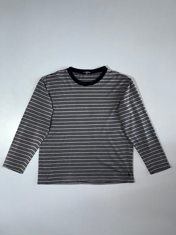 Unicorn Spirit Striped Long Sleeve T-Shirt Grey/Navy/White, Size (L)