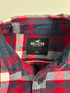 Hollister Red & Navy Plaid Brushed Flannel Shirt (L)