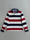 Tommy Hilfiger Bold Stripe Long Sleeve Rugby Polo T-Shirt (M)