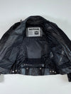Bering Original Roadster Graphic Black Leather Motorcycle Jacket Padded Women’s (XS)