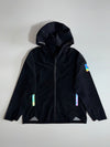 Adidas RAIN.RDY Reflective Hooded Jacket Black iridescent panels, waterproof (L)