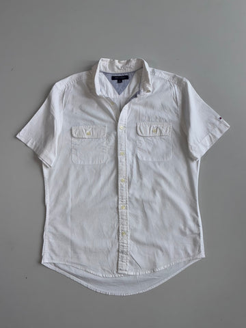 Tommy Hilfiger Two-Pocket Utility Short Sleeve Shirt White (M/L)
