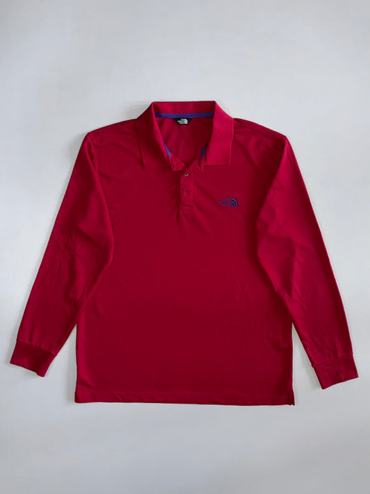 The North Face | Long Sleeve Performance Polo | Crimson Red (L)