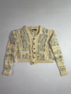 Vintage COOGI Australia 3D Textured Pure Wool Cropped Cardigan – Made in Australia Women’s (XS)