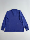 Polo Ralph Lauren Vintage Long Sleeve Rugby Polo  Blue Pony Embroidery Faded Royal Blue (XL)