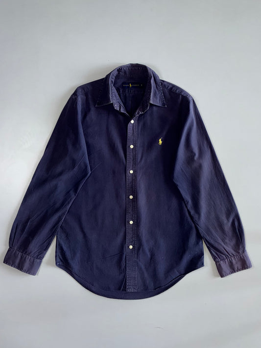 Ralph Lauren Long Sleeve Button-Up Shirt | Yellow Pony Logo | Navy (L)