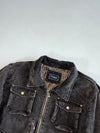 Bernardi Collection Washed Black Canvas Utility Jacket – Multi-Pocket, Quilted Lining (XL)