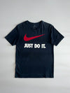 Nike “Just Do It” Graphic Tee – Black, Red Swoosh, Men’s (M)
