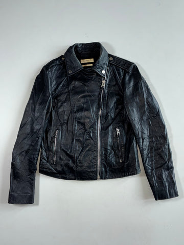 Vintage Mango Black Leather Biker Jacket Women’s (S)