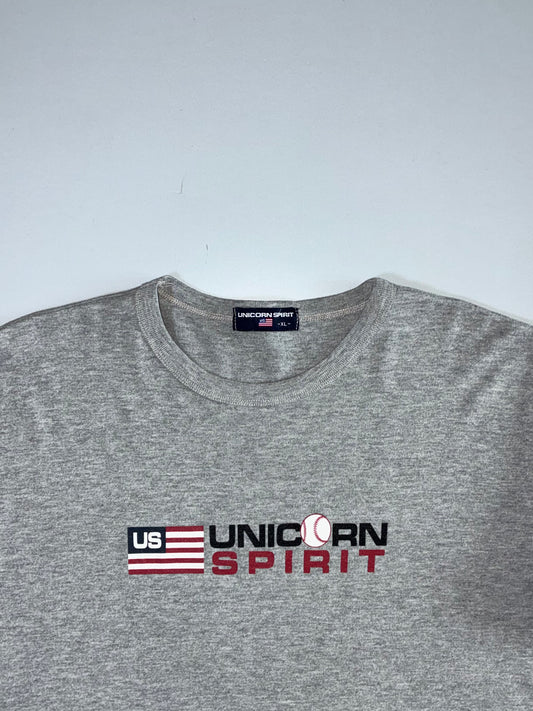 Unicorn Spirit “US” Baseball Graphic T-Shirt (M)