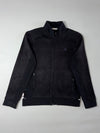 Adidas Full-Zip Track Jacket Textured Knit Stand Collar – Black (M)